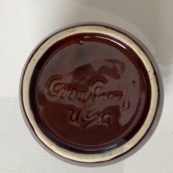 Hull oven proof USA jar w/ lid retro MCM brown drip glaze vintage pottery 1960’s - Picture 5 of 6